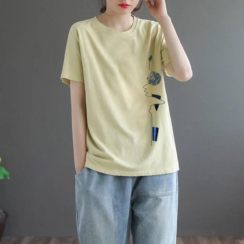 Fitted Round Neck Short Sleeve Tee
