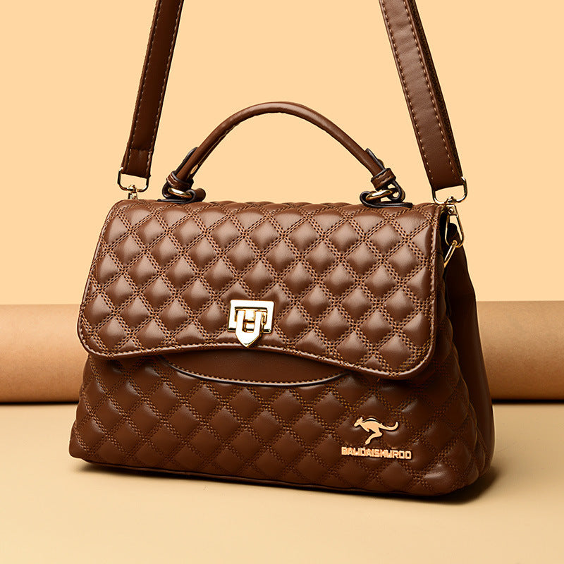 Diamond-Quilted PU Leather Crossbody Shoulder Bag – Streetwear Everyday Handbag for Women