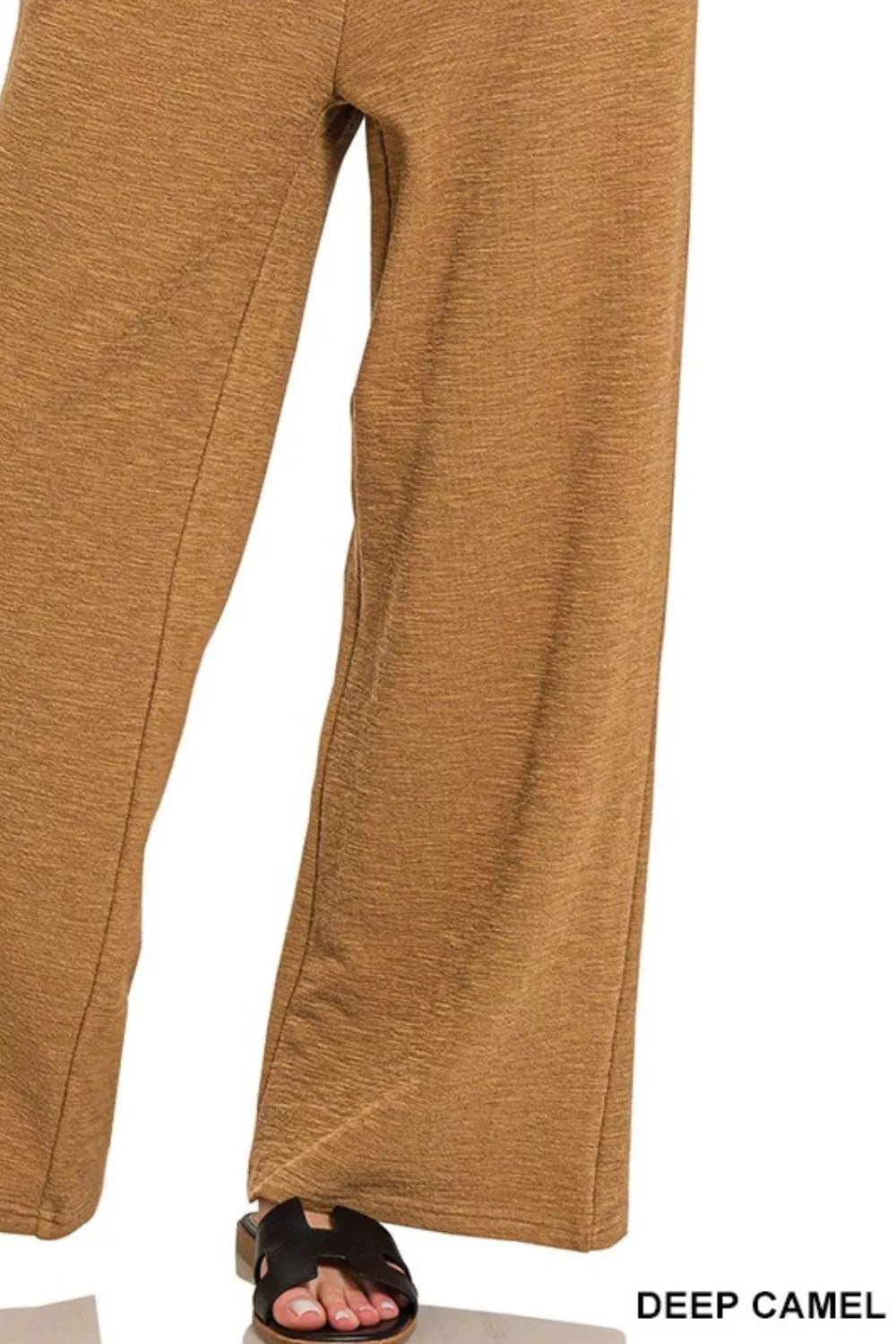 Cotton Slub Wide Leg Pants