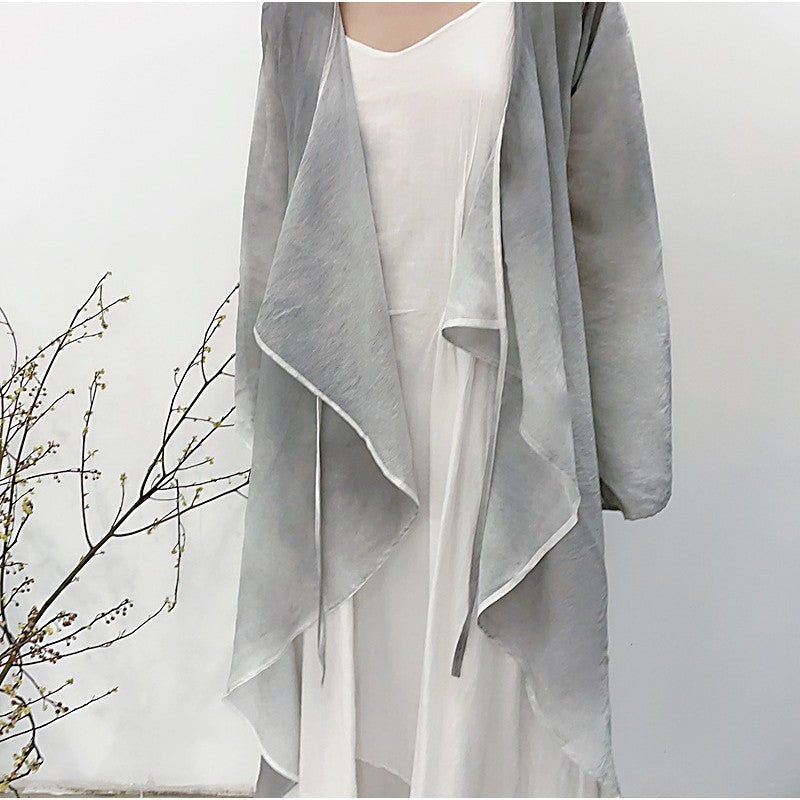 Long Sleeve Irregular Retro Thin Tied Casual Loose Cardigan
- Optimized Title: Vintage Long Sleeve Irregular Tie Up