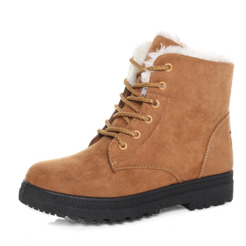 Women's Warm Plush Snow Boots | Cozy Ankle Boots with Rubber Sole