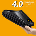 Two-Tone Couples Slide Sandals with Massage Outsole - Unisex EVA Slides
