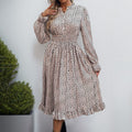 Leopard Print Long Sleeve Dress - Trendy and Chic