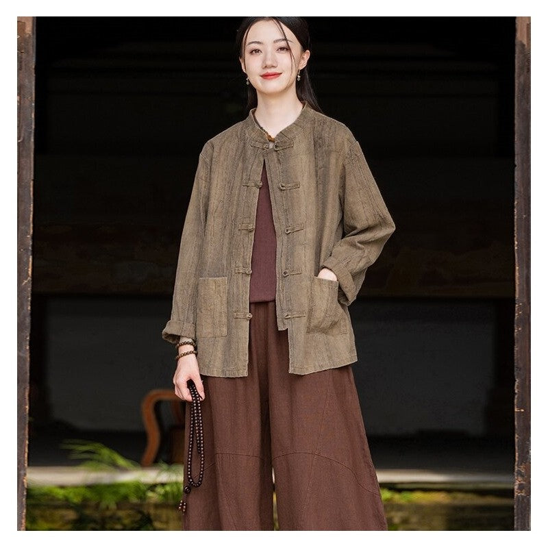Relaxed Fit Breathable Solid Color Lantern Trousers