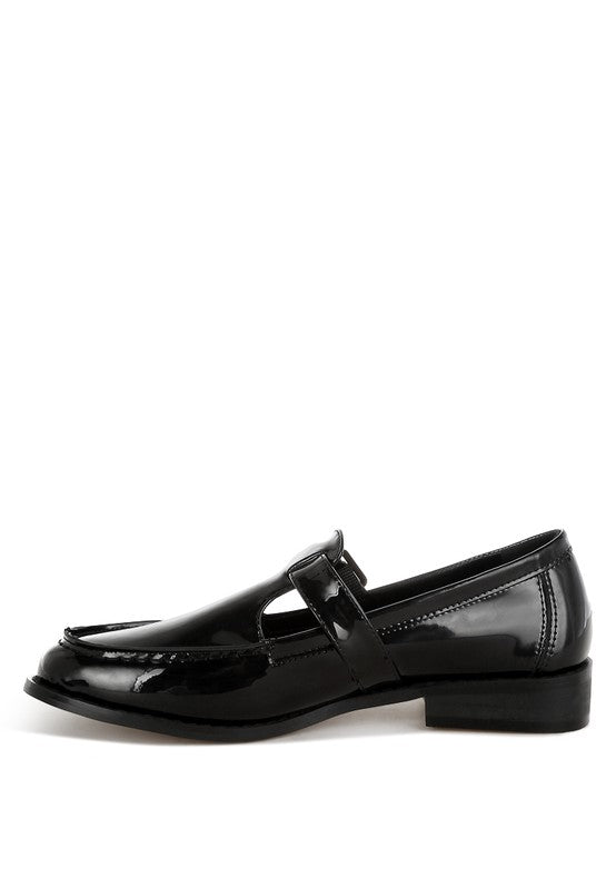Swenson Patent Pleather Mary Jane Loafers