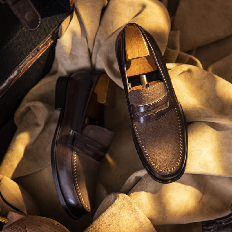 Men's Genuine Leather Slip-On Loafers | Business Formal & Casual Dress Shoes