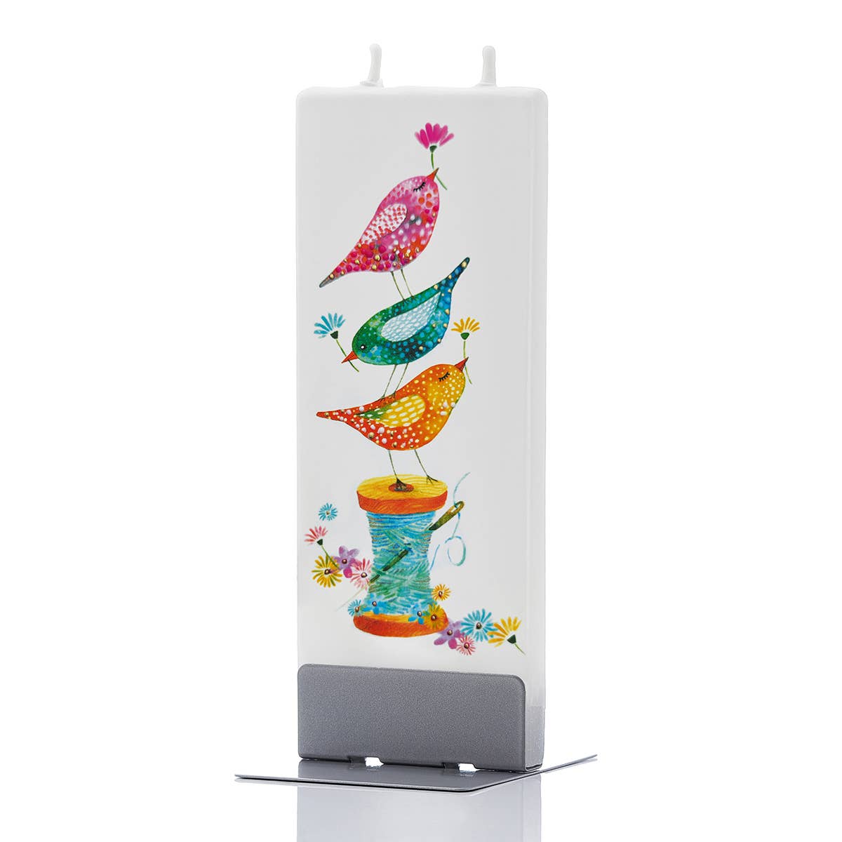Flatyz Birds on a Sewing Spool Candle