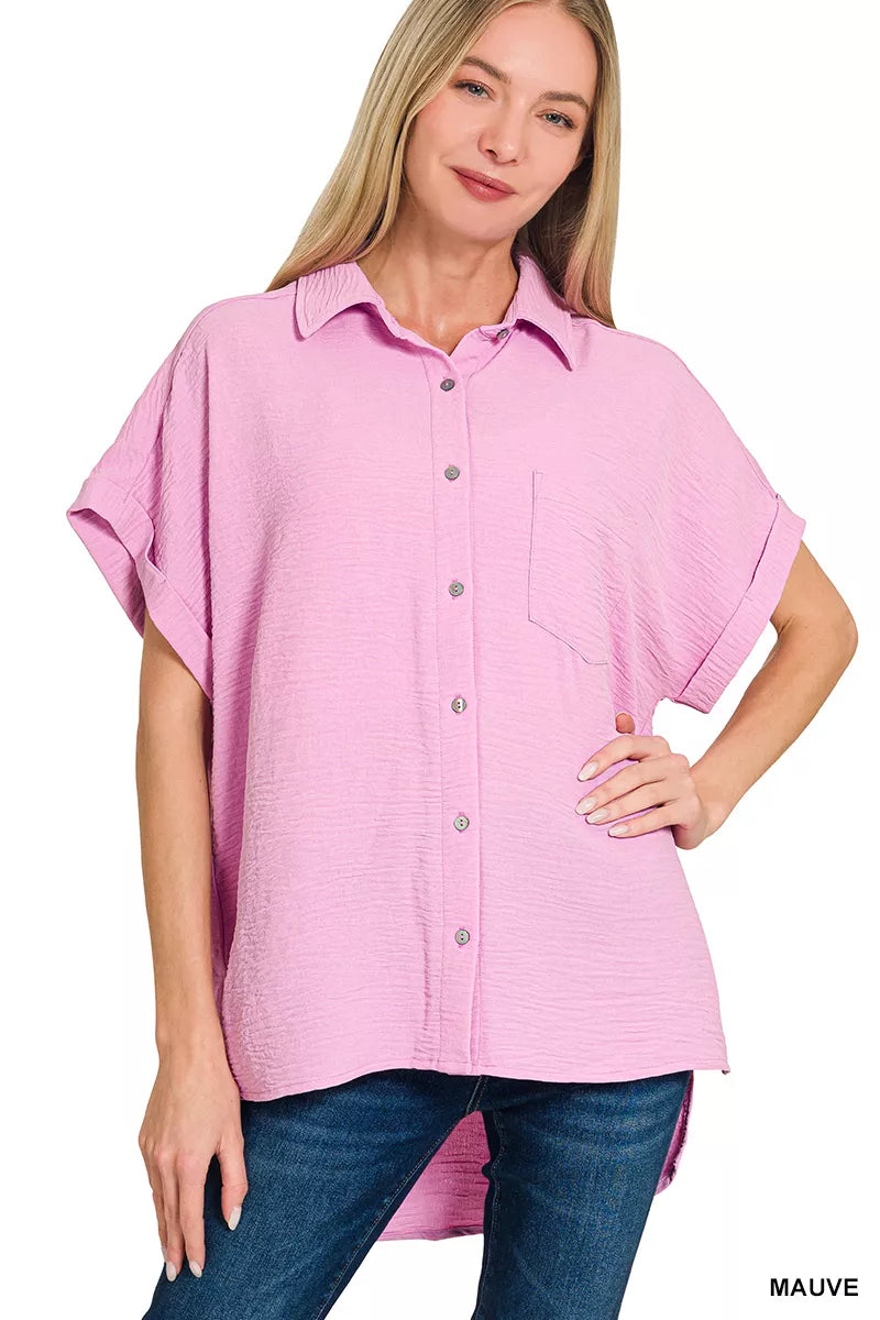 Woven Airflow Button Down Shirt