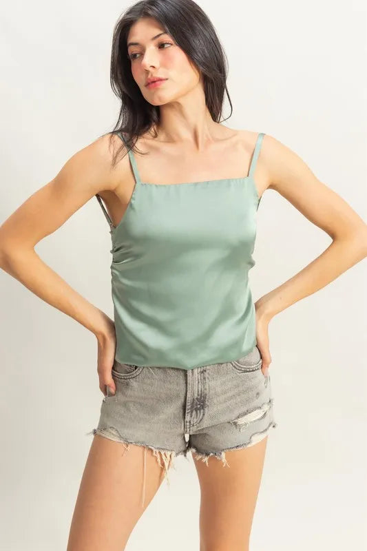 Satin Back Tie Detail Cami