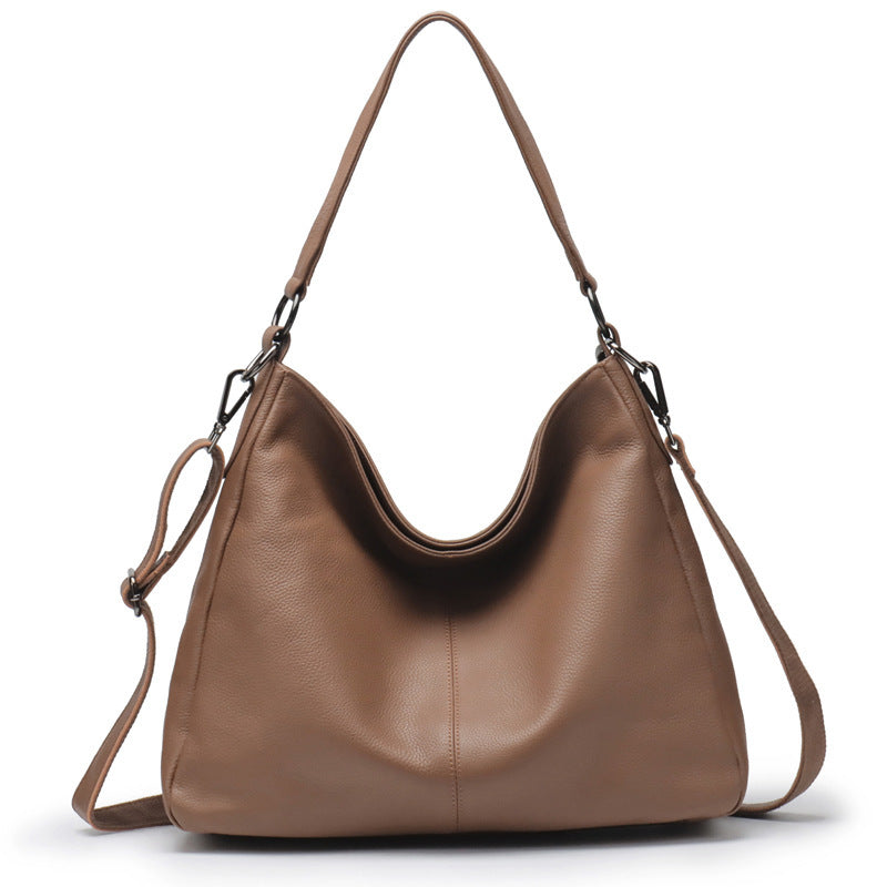 Women's High-Capacity Genuine Leather Crossbody Shoulder Bag | Retro Style