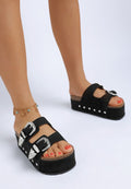 Zaphod Faux Leather Flatform Slip Ons