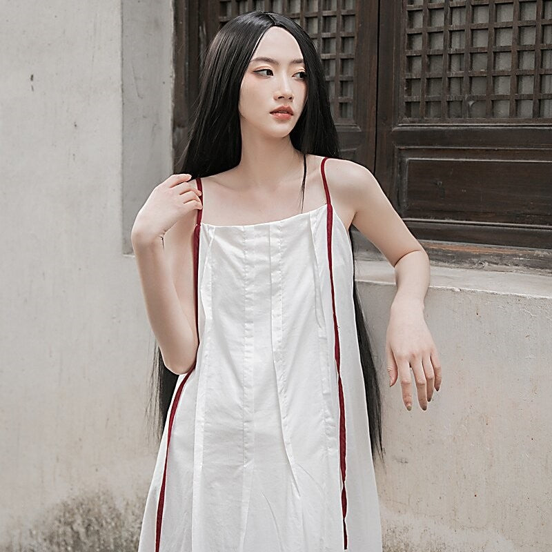 Flowy Solid Color Sling Dress