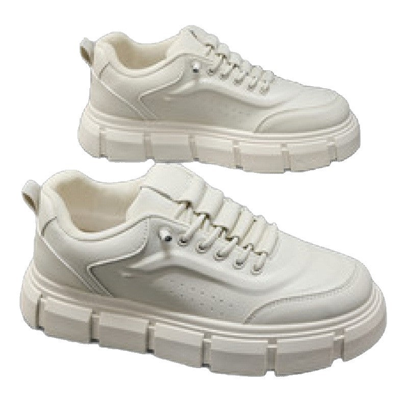 Men's Stylish Microfiber Leather Chunky Sole Casual Sneakers | Lace-Up Low-Top Height Lift Shoes