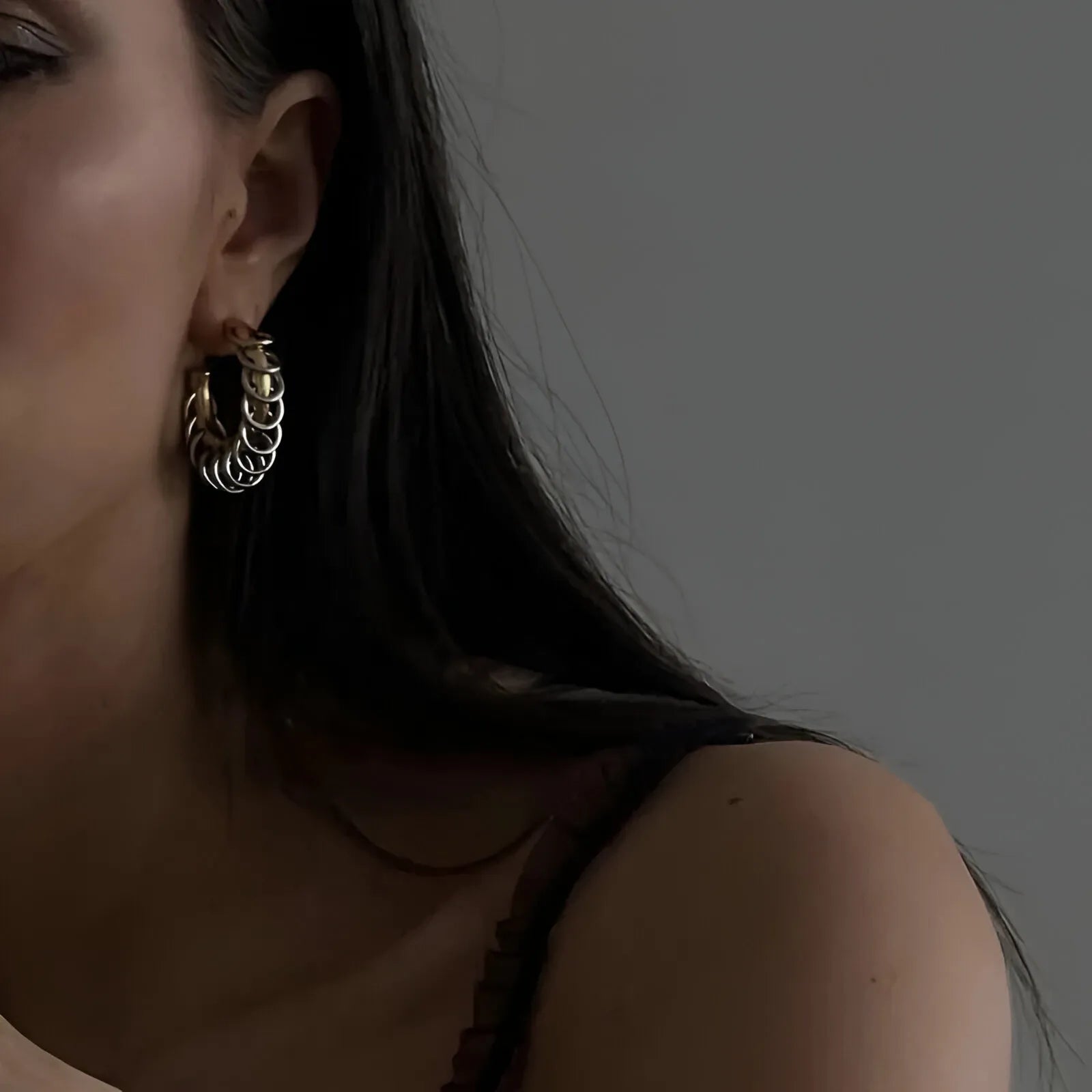 Chain Cascade Hoop Earrings