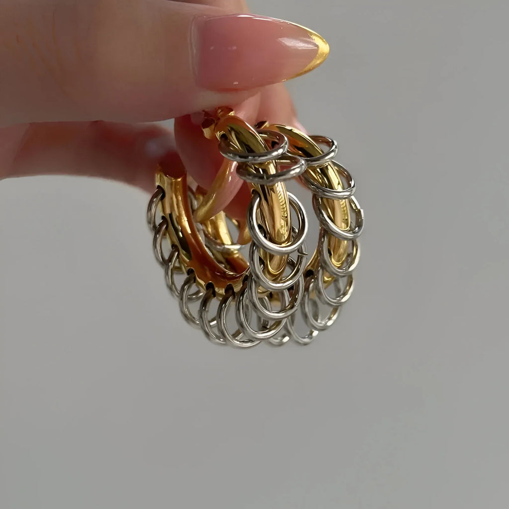 Chain Cascade Hoop Earrings