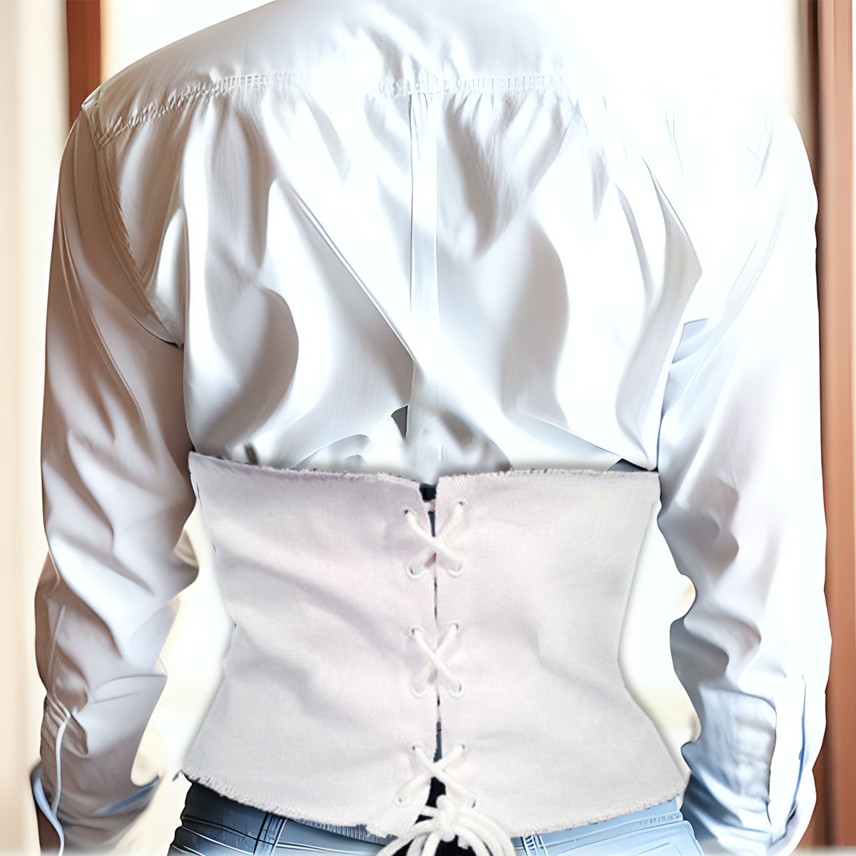 Corset Belt 7" Wide White Stylish Statement Accessory