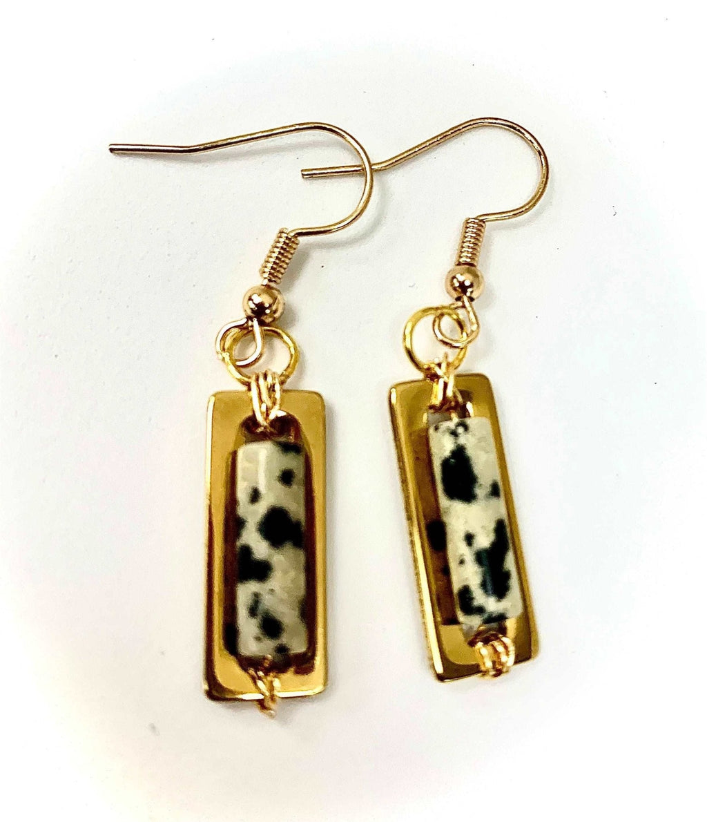 Cookie Handmade Dalmatian Jasper Earrings