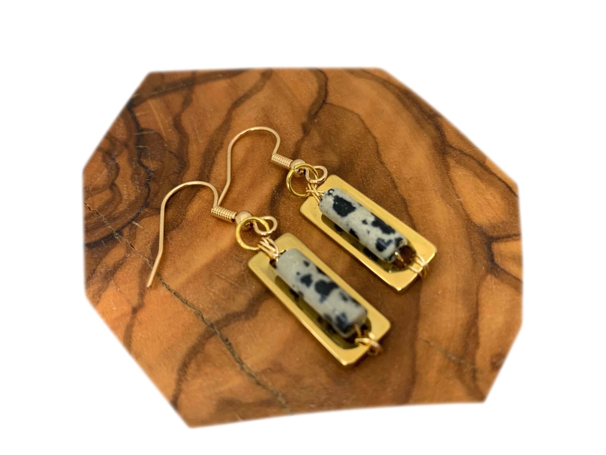 Cookie Handmade Dalmatian Jasper Earrings