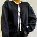 Crave Pearl Black Knit Cardigan