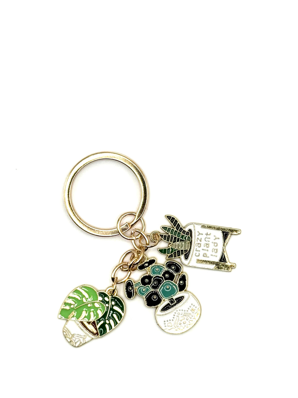 Houseplant Plant Parent Metal Keychain and Bag Charm