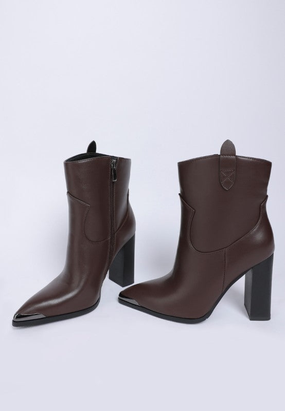 Hatter Pointed Toe Faux Leather Boots