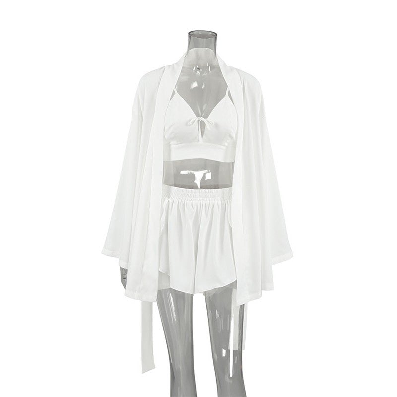 Long Sleeve Top and Shorts Pajama Set