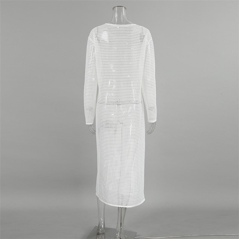 Hollow Out Split Elegant Fashion Dress