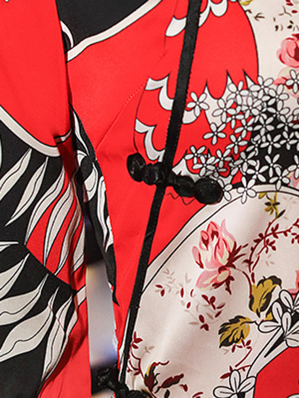 Vintage Artistic Retro Printes Short Cheongsams