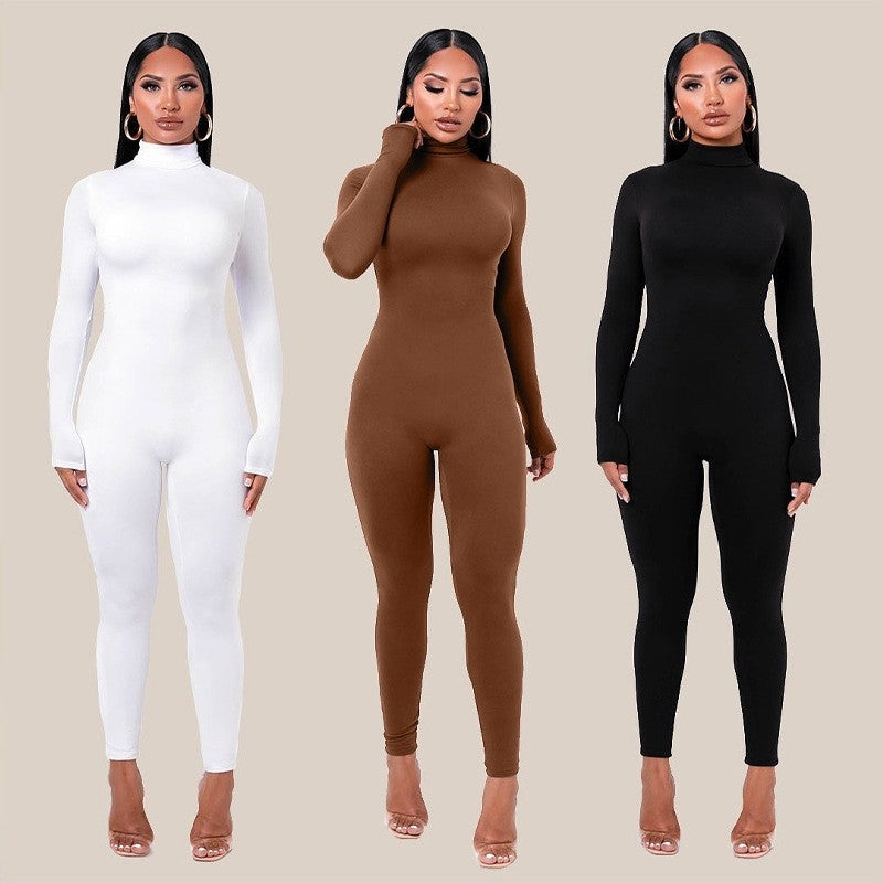 : Women's Yoga Jumpsuit Long Sleeve Solid Color Bodysuitwomen's Long Sleeve Solid Color Yoga Jumpsuit Bodysuit