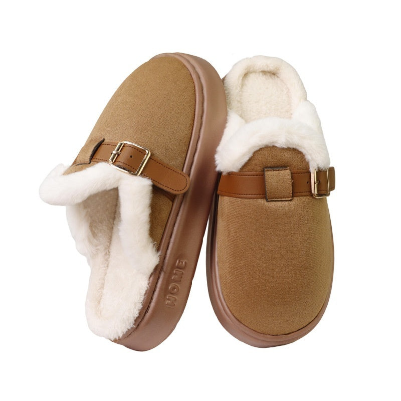 Plush Lined Cotton Slippers