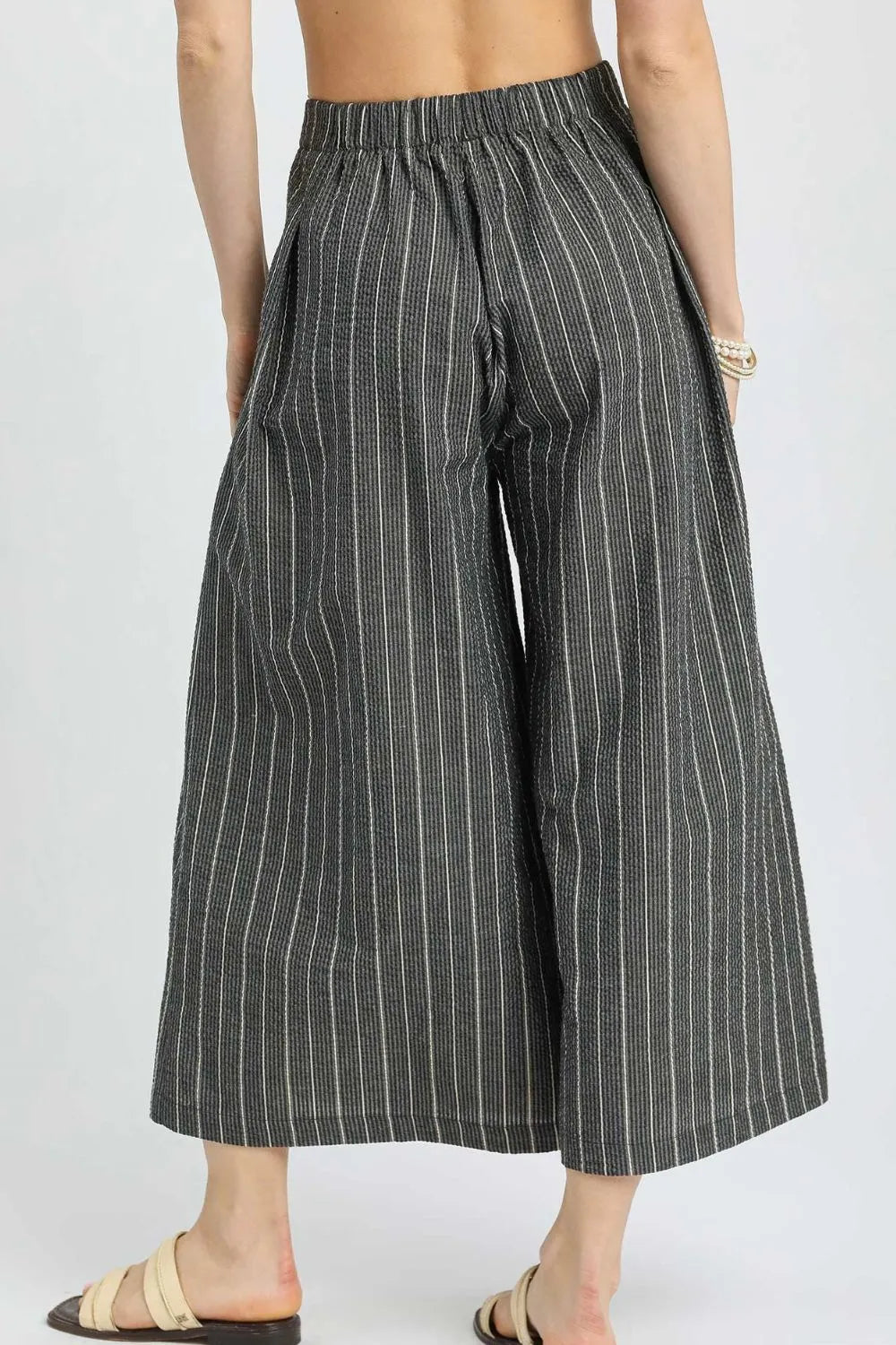 Pinstripe Crop Palazzo Pants