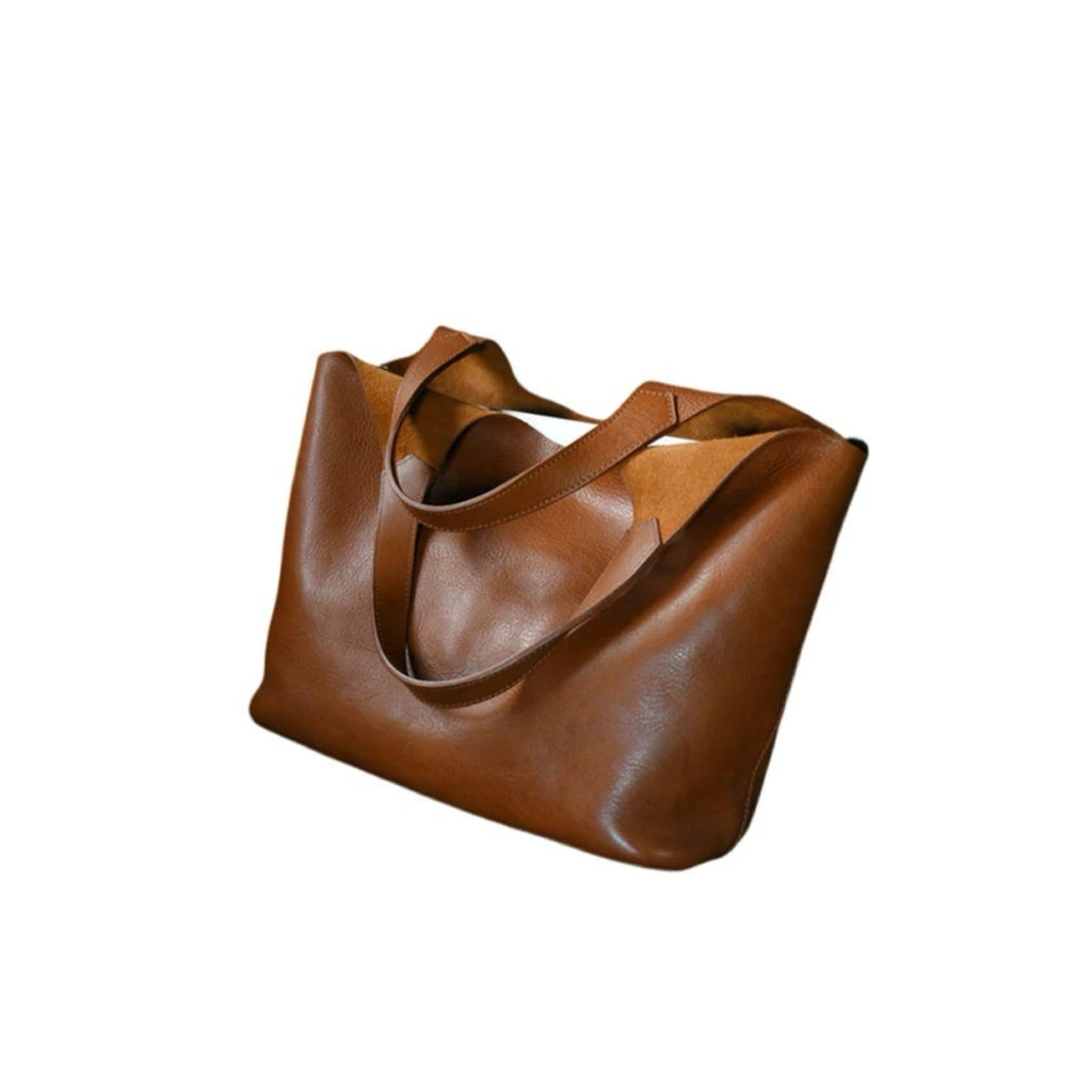 Women's Large Capacity Retro Bucket Bag – PU Leather Crossbody & Tote Dual-Use Handbag