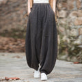 Women's Loose-Fitting Linen & Cotton Ramie Sand-Fried Meditation Tai Chi Lantern Pants