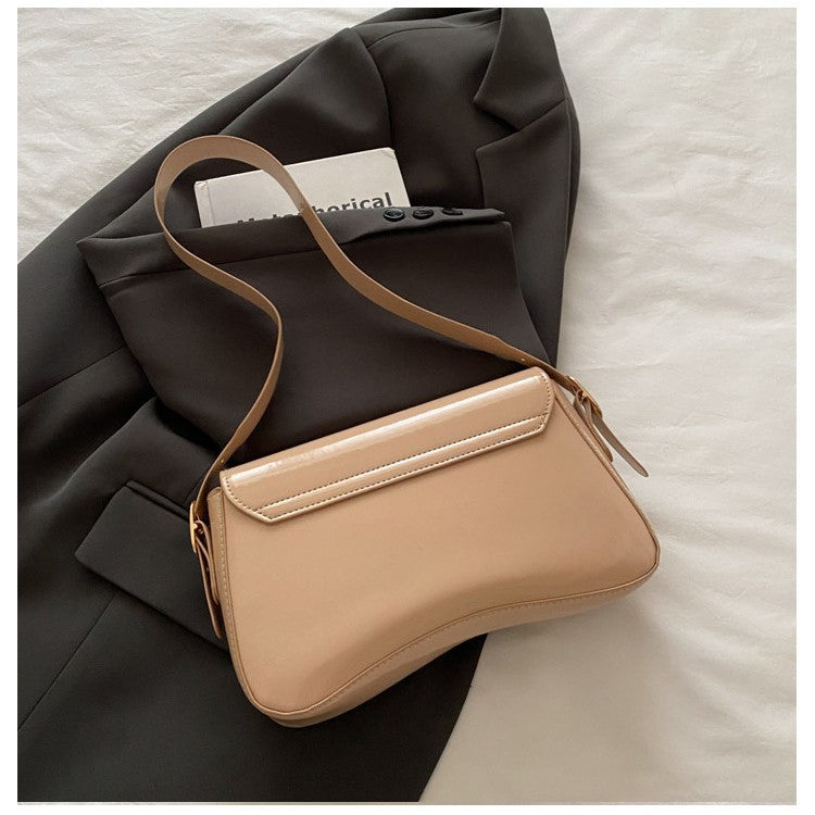Small Square PU Leather Shoulder Bag | Work & Commute Underarm Bag