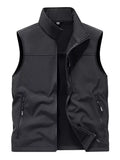 Men's Plus Size Casual Zip Up Fleece Lined Vest