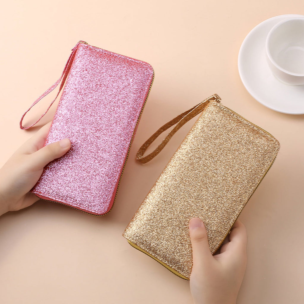 Women's Sequin Clutch Bag – PU Leather Evening Purse with Chain Strap