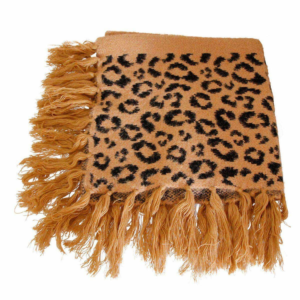 Poncho Beige Leopard Print Eyelash Stylish Fashion Accessory