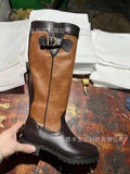 Women's Waterproof PU Leather Ankle Boots – Belt Buckle Round Toe Thick Sole High-Top