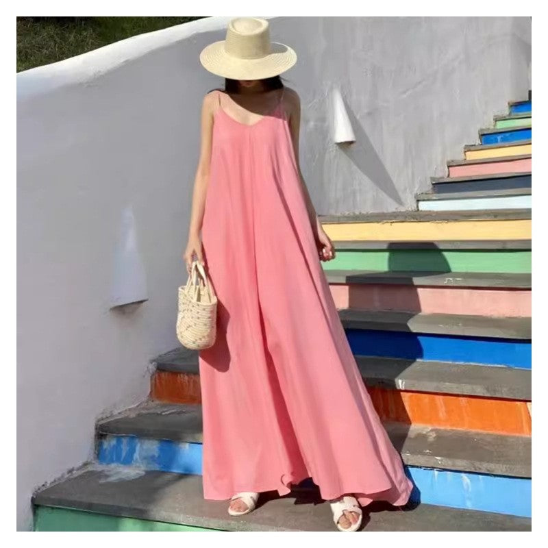 Sophisticated Draped Solid Color Dress