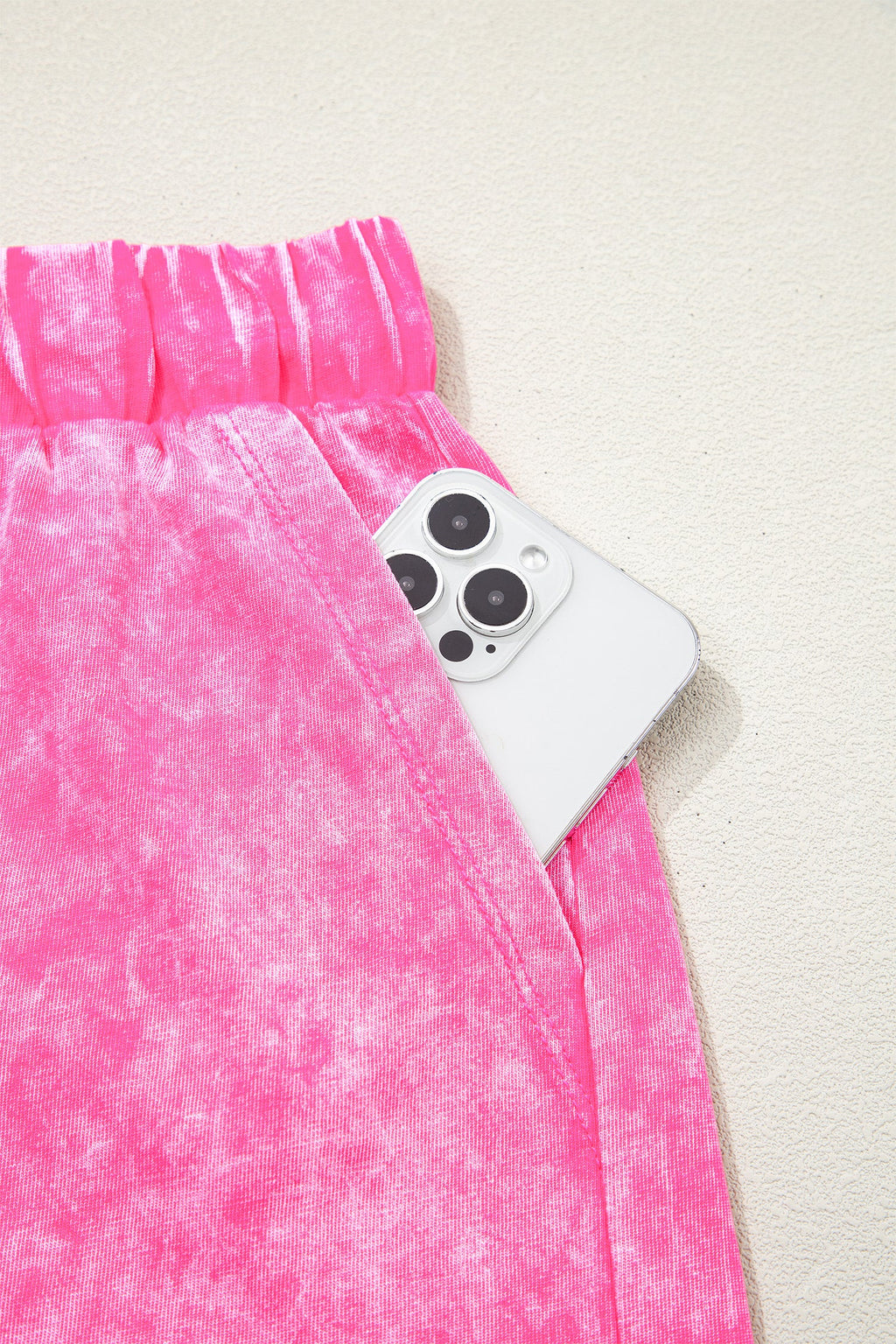 Rose Red Mineral Wash Cotton Short Set