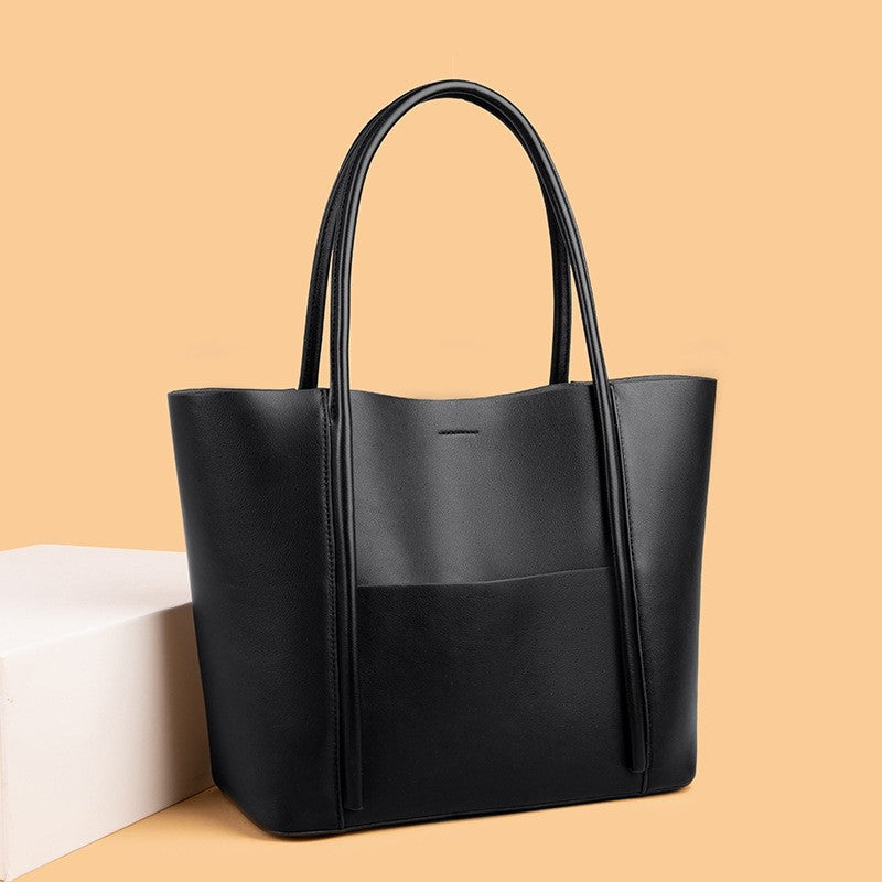 High Capacity Minimalist Genuine Leather Shoulder Bag