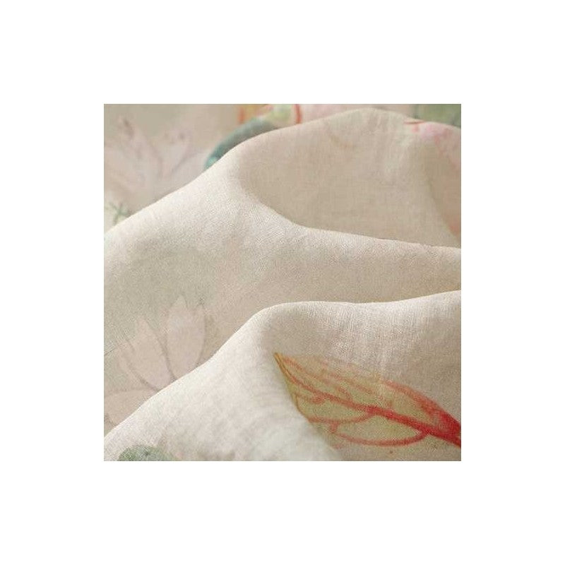 Printed Linen Shirt with Chinese-Inspired Stand-Up Collar