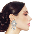 Flower Stud Earrings Silver Antique Stylish Chic Jewelry Accessory