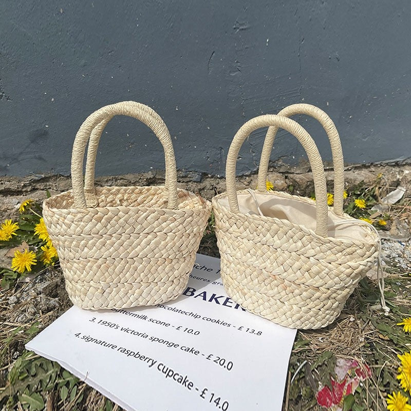 Handcrafted Mini Basket Woven from Natural Inner Grass