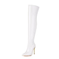 Women's Patent Leather Over-the-Knee Stiletto Boots | Pointed Toe Side Zipper
