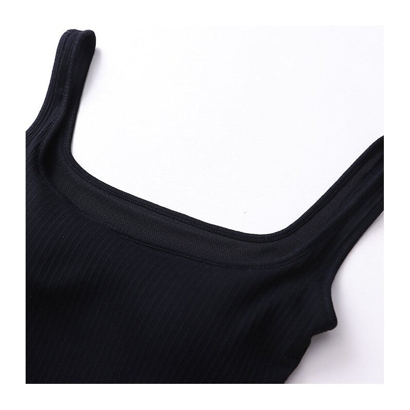Padded V-Neck Wide Strap Tank Top