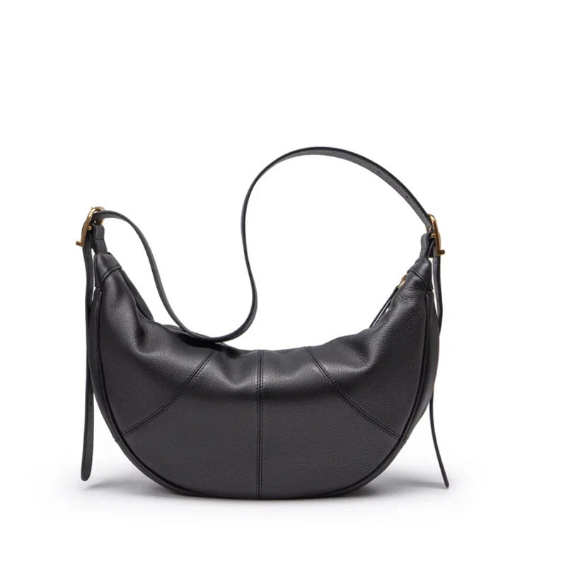 Women's Genuine Leather Oval Crossbody Bag | First-Layer Cowhide Shoulder Bag