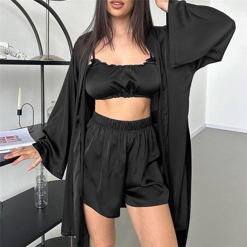 Long Sleeve Camisole and Shorts Lounge Set