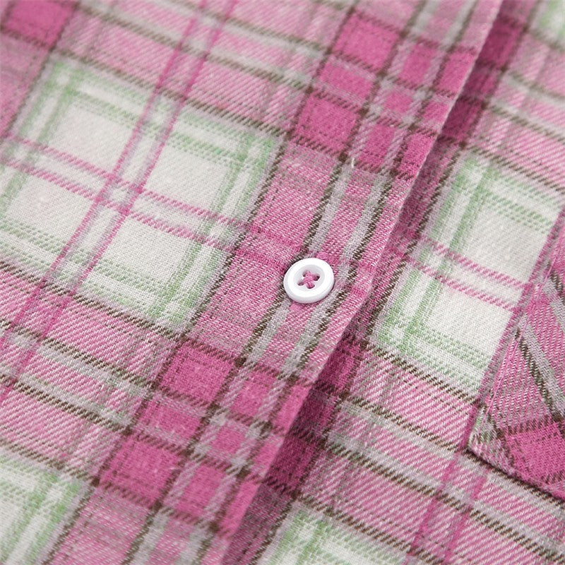 Cozy Plaid Oversized Long-Sleeve Pajama Set