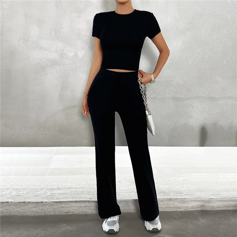 Stylish Monochrome Round Neck Urban Casual Suit